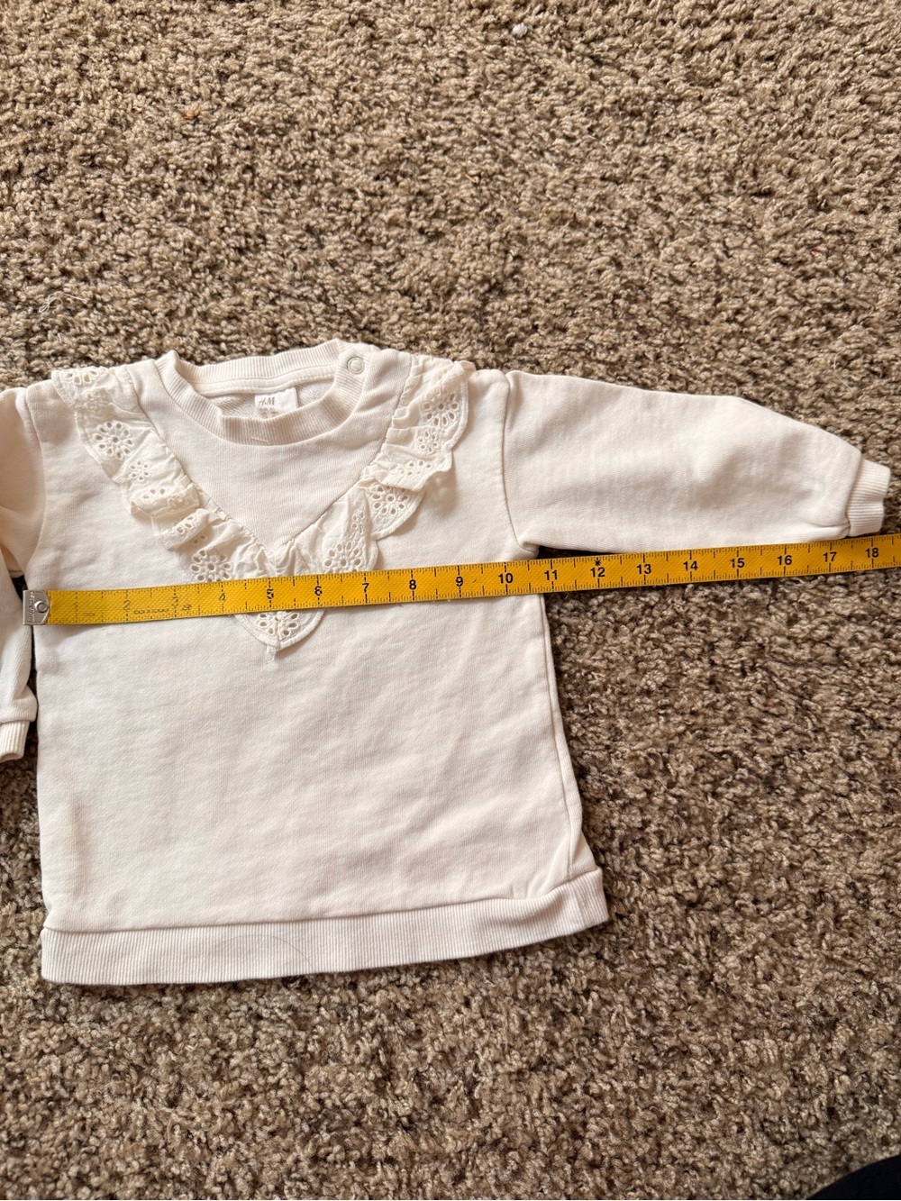 H&M Cream Ruffle-Trim Sweatshirt Top - Picture 3 of 3